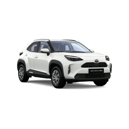 Toyota Yaris Cross Hybrid Electric σε λευκό χρώμα, εμπρός πλάγια όψη