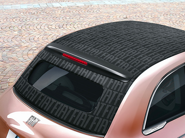 Υφασμάτινη οροφή με μοτίβο FIAT σε ροζ FIAT 500
